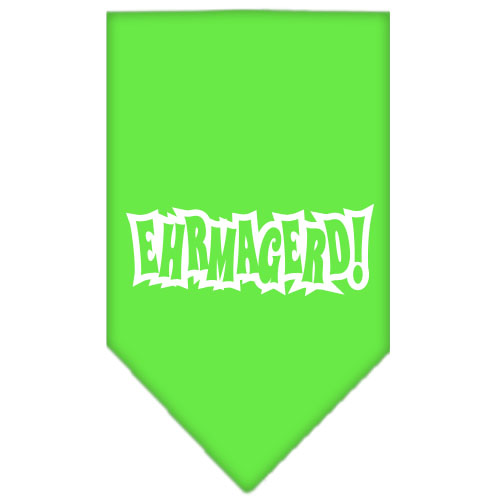 Ehrmagerd Screen Print Bandana Lime Green Small